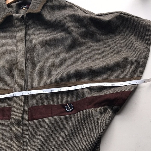 SUGAR Lips wool blend tweed button front cardigan poncho size Medium - Picture 8 of 11